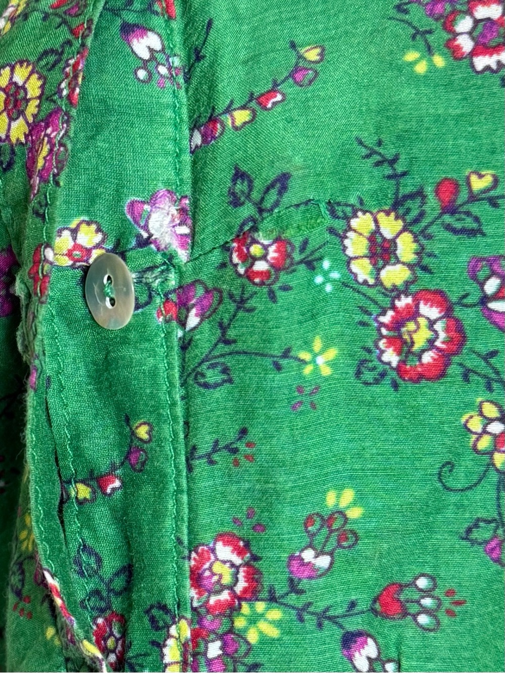 XIRENA Cotton Silk Floral Button Front Tiered Cottagecore Wedding Guest Dress L - Picture 10 of 10